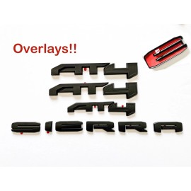GMC Overlay!! 4PC 2021-2023 Matte Black AT4/AT4HD Emblem kit Fit GMC Sierra 1500