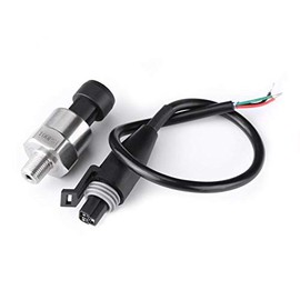 Aramox Pressure Transducer with Cable,DC 5V 1/8NPT Thread Stainless Steel Pressure Transducer Sender Sensor for Oil Fuel Air Water(100PSI)