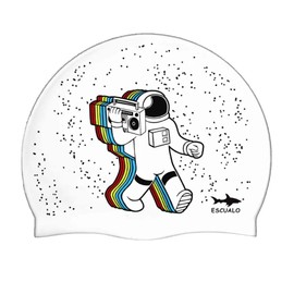 escualo Gorra para Natacion Unisex Adulto Modelo Astronauta (Silicon) Impermeable, Unitalla, Color Blanco