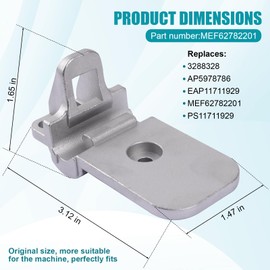 Dryer Door Hinge MEF62782201 for Kenmore LG Dryer Door Latch Replacement Parts PS11711929 AP5978786 3288328 EAP11711929