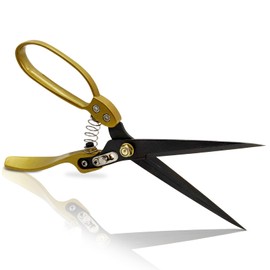 Hand Wool Shearing Shear Extra Long Gardening Pruning Shears Coated Wear-Resistant Handle Stainless Steel Double Blade Suitable For Cattle And Sheep Horse and Trimming Plants Grass (Yellow)