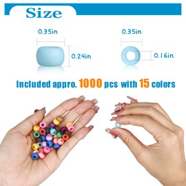 Pony Beads for Bracelet Making,Megoogo 3300 PCS 9MM Mix Color Bracelet Beads Frosted Plastic Craft Beads for Jewelry Making Bracelets Supplies DIY Necklace Key Chain (3300)
