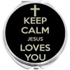 NewCharms Keep Calm Jesus Loves You Compact with Mirrors -