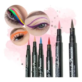 Delineador De Color Punta Fina Maquillaje Larga Duración 1pz Acabado Mate Color