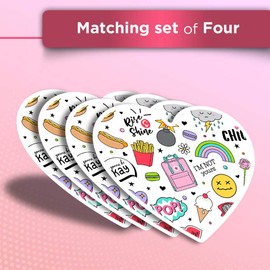 Vinyl Heart Stickers (Set of 4) - Cute Teenage Girls Art Icons Fun Decals for Laptops,Tablets,Luggage,Scrap Booking,Fridges #13255