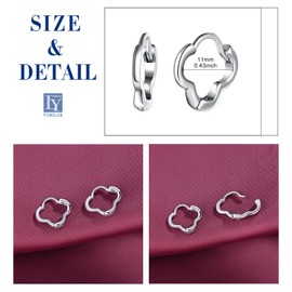 Yumilok Clover Earrings Hoop Earrings Men Women Stainless Steel Stud Earrings Nose Lip Earrings Hoop Huggie Cartilage Helix Tragus Piercing Earrings, Stainless Steel