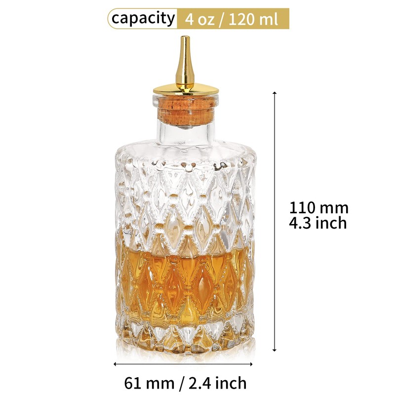 SuproBarware Bitter Bottle - 4oz/120ml Jewel Grain Bitter Bottle For