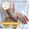 Beavorty 2 Pairs Matching Sun and Moon Promise Rings for