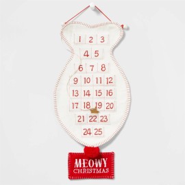 Wondershop Cat Fish Advent Calendar Felt Red/Ivory Meowy Pet Wondershop Xmas Countdown 2023