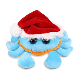 DolliBu Santa Big Eye Blue Crab Stuffed Animal Plush Toy - Super Soft Ocean Life Animal Dress Up with Red Santa Claus Outfit, Perfect with Name Personalization - 6 Inches