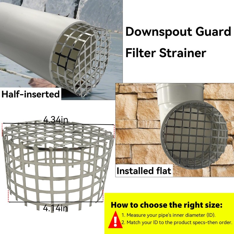PVC Termination Mesh Vent Cap 4.24" to 4.34" ID 304