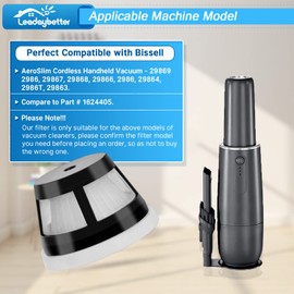 Leadaybetter 29869 Filters Compatible with Bissell AeroSlim 29869 29861 29867 29868 29866 2986 29864 2986T 29863 Cordless Handheld Vacuum, 4 Pack 2986 Filter Replacements, Part # 1624405