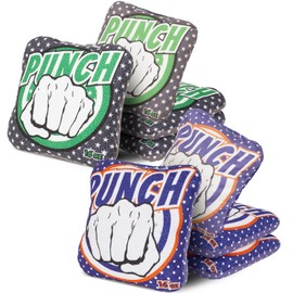 RVRAYS Cornhole Bags Set of 8 Regulation Professional Cornhore Bags Slick and Stick Bean Bags for Cornhole Game Changer Cornhole Bags with Storage Bags Punch