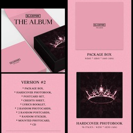 Blackpink 1st Full Album The Album (Version 2) (Includes Mobile Grip Holder, Transparent Photocard Set)