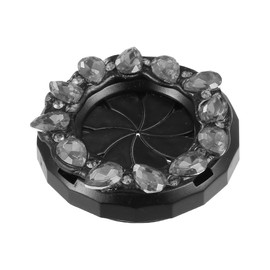 INFINAUTO Universal Bling Car Engine Start Stop Button Cover, Car Shiny Faux Crystal Rhinestone Key Ignition and Knob Ring Black, 1 Pcs