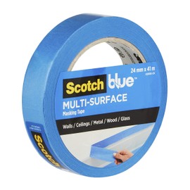 ScotchBlue Premium 2090 UK Multi-Surface Masking Tape for Walls Ceilings Metal Wood and Glass, Blue, 24mm