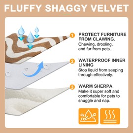 BEAUTYZOO Waterproof Dog Blanket for Couch, Soft Fleece Dog Blanket for Large Dogs Washable, Warm Fluffy Plush Chew Proof Dog Bed Cover Pet Blanket Reversible Furniture Protection, 39x60 Inch Brown