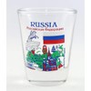 Russia Landmarks and Icons Collage Shot Glass (100% of sales