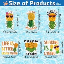 Eiapadeor Cruise Door Decorations Magnetic - 6 Pcs Upside Down Pineapple Cruise Door Magnets Tropical Pineapples Cruise Ship Door Decorations Magnets Sticker for Carnival Cabin Fridge Whiteboard Decor