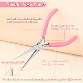 LEONTOOL 6-Inch Small Needle Nose Pliers for Jewelry Making Precision Extra Long Needle Nose Pliers Smooth Jaws Jewelry Pliers for Bending Wire and Small Object Gripping Jewelry Making Tools