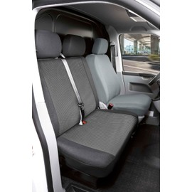 WALSER Transporter Seat Covers Universal Size, Car Seat Cover for Double Bench Front (without Headrest Covers), Car Seat Covers Made of Premium Jacquard, Double Bench Cover Transporter, Car Seat