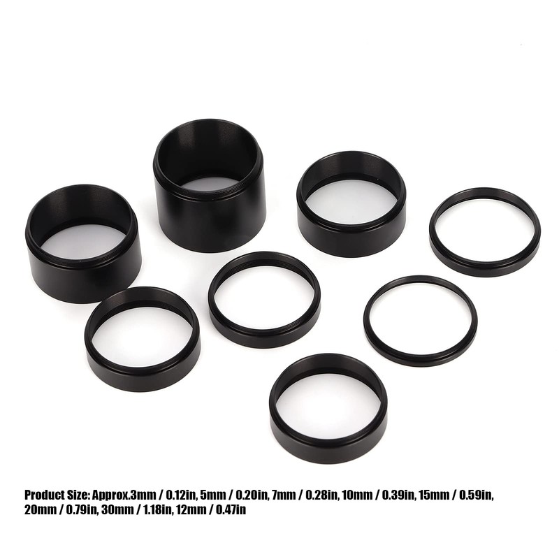 Lens Adapter Ring, Microscope Lens Extension Tubes 3/5/7/10/15/20/30mm Telescope Accessory