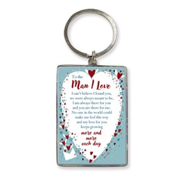 WPL To The Man I Love Metallic Keyring - Gift Idea Husband Boyfriend Partner
