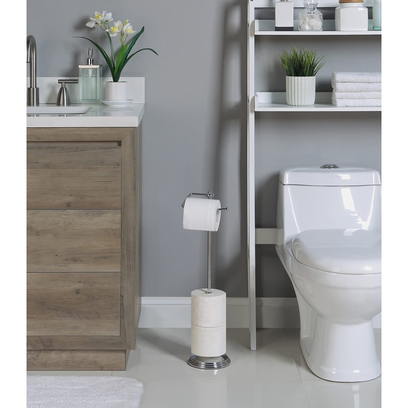 SunnyPoint Bathroom Free Standing Toilet Tissue Paper Roll Holder Stand