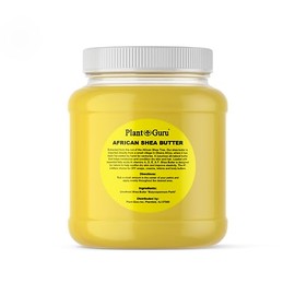 Plant Guru Raw African Shea Butter 3 lbs. Bulk 100% Pure Natural Unrefined YELLOW Grade A - Ideal Moisturizer For Dry Skin, Body, Face And Hair Growth. Great For DIY Soap and Lip balm Making.