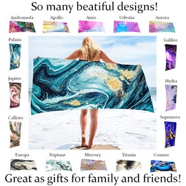 V ATHLETICA Quick Dry Microfiber Beach Towel - Thin Durable Oversized Towel 30" x 60" - Many for Men, Women, Boys, and Girls (Polaris)