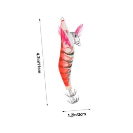 BESPORTBLE 11g 8.5cm Realistic Luminous Shrimp Fishing Lures Set of 5 Plastic Hooks for Saltwater and Freshwater Fishing