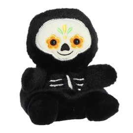 Aurora® Spooky Palm Pals™ Santiago Sugar Skull™ Stuffed Animal - Pocket-Sized Play - Collectable Fun - Black 5 Inches