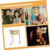 FUNOMOCYA Antique Style Masquerade Masks Stick-attached Ideal for Couples' Events
