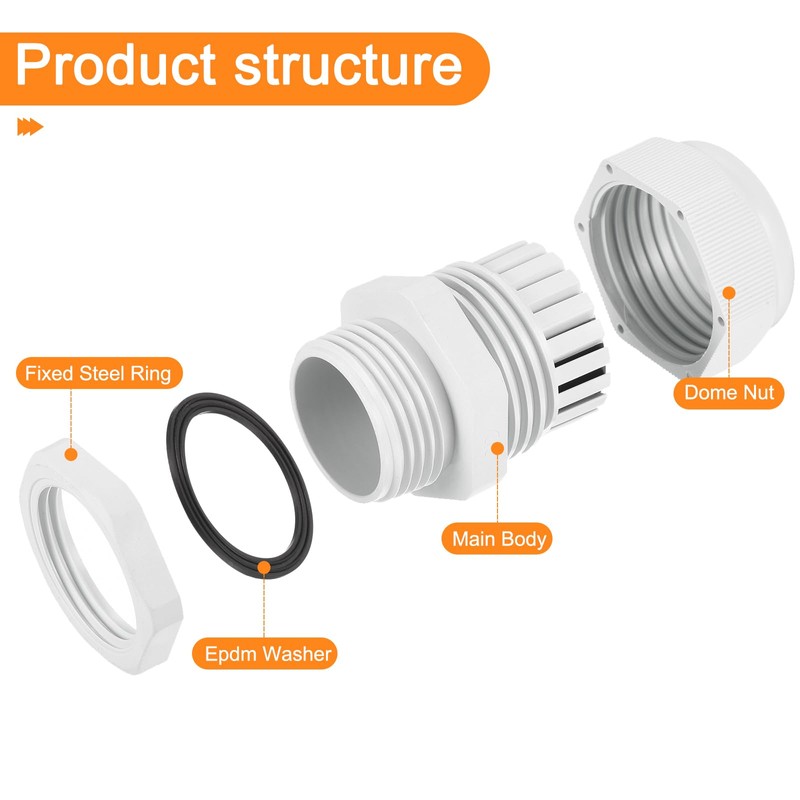sourcing map 20 Pcs Cable Gland Kit 1/4" 3/8" 1/2"