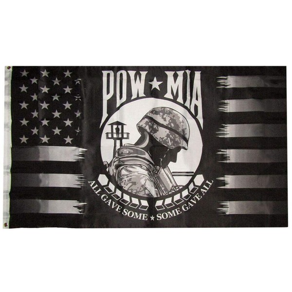 3x5 USA POW MIA Black Grey All Gave Some Some