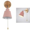 Macaron Bedside Wall Lamp Space Saving Pink Lampshade Wall Sconces