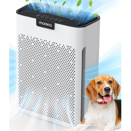 Air Purifiers for Home Large Room 2200 Ft² with Washable Filters, MOOKA HEPA Filter Pet Air Purifier for Bedroom with Fragrance, Air Cleaner for Smoke Dust Pollen Pets Hair Odor, KJ190L White