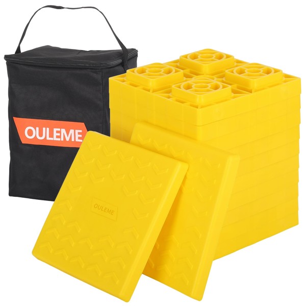 OULEME 12 Pack RV Leveling Blocks, Stackable Jack Blocks, Interlocking