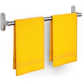 Powools Towel Rack for Bathroom - 24" Rustproof Towel Holder, Sturdy Towel Bar Wall Mounted, Space-Saving Towel Hanger, Bathroom Accessories, Home Decor, Apparment Essentials, Bright Silver