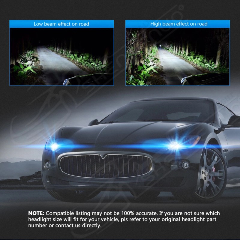 SHENKENUO 4 Sides H11 LED Headlight High or Low Beam