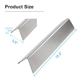 Flavorizer Bar Replacement for Weber Spirit I & II 200 Series, Spirit E210, S210, E220, S-220, 7635 Stainless Steel Grill Heat Plate, 3 Pack, 15.3" x 3.5" x 2.5" (Front Control Panels)
