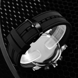 SINOBI Digital Watch for Men Sports Watch with Alarm Stopwatch Men's Watches (Silver case&Black Band)