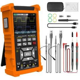 SURLABA Oscilloscope 3-in-1, 2 Channel Oscilloscope with 50 MHz Bandwidth, 280 MSa/s, TRMS 6000 Count Multimeter Signal Generator, 13 Signal Waveforms, Auto/Normal/Single Mode for DIY, Home Use