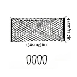 Envelope Style Cargo Net for 2018-2025 2025 Chevy Traverse Heavy Duty Nylon Mesh Storage Netting Traverse Accessories, Elastic Rear Trunk Mesh Cargo Net with Metal Hooks & Storage Bag