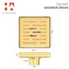 Hydroware Shower Drain - Stainless Steel Square Shape Shower Floor