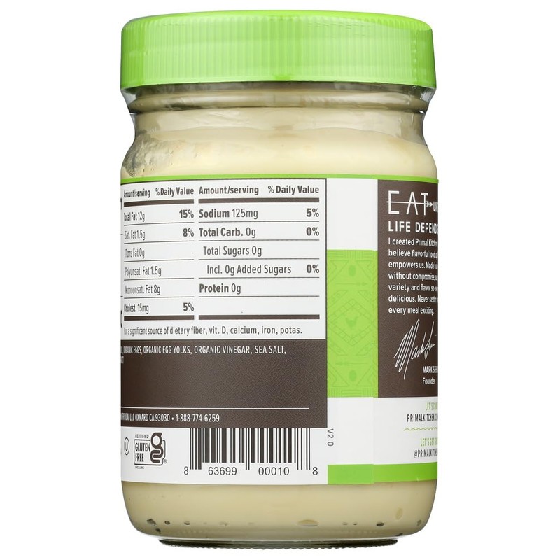 Primal Kitchen - Avocado Oil Mayo, Dairy Free, Whole30 and