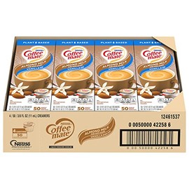 Nestle Coffee mate Coffee Creamer, Almond Milk, Liquid Creamer Singles, Plant-Based, Non Dairy, No Refrigeration, Box of 50 Singles