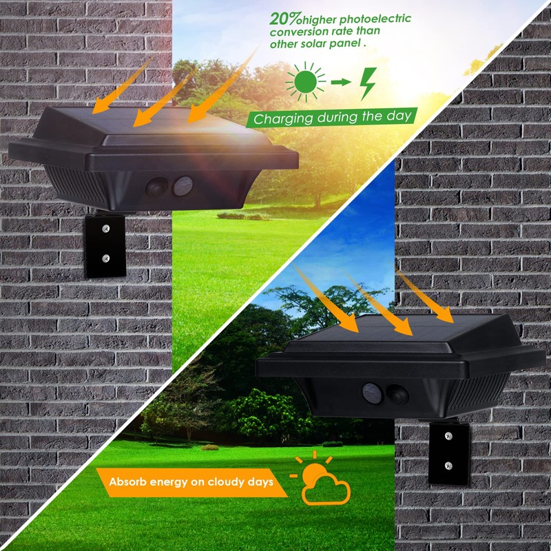 KEENZO Solar Gutter Lights - Bright Solar Powered led Fence