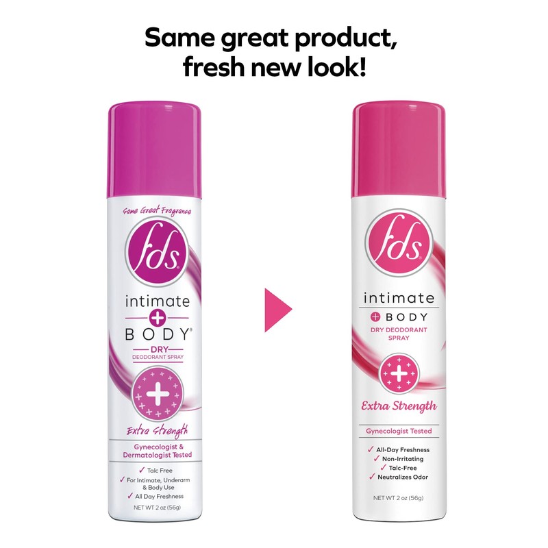 FDS Intimate Deodorant Spray, Extra Strength, 2 oz (Pack of