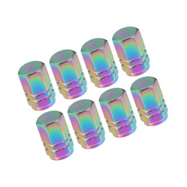 Partuto Tire Valve Stem Caps, 17mm, Aluminum Alloy, Multicolor, 8 Pcs Replacement